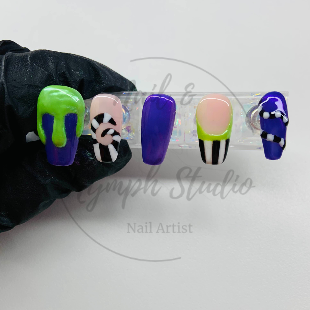 Beetlejuice Press On Nails