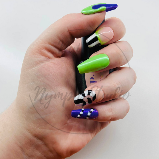 Beetlejuice Press On Nails