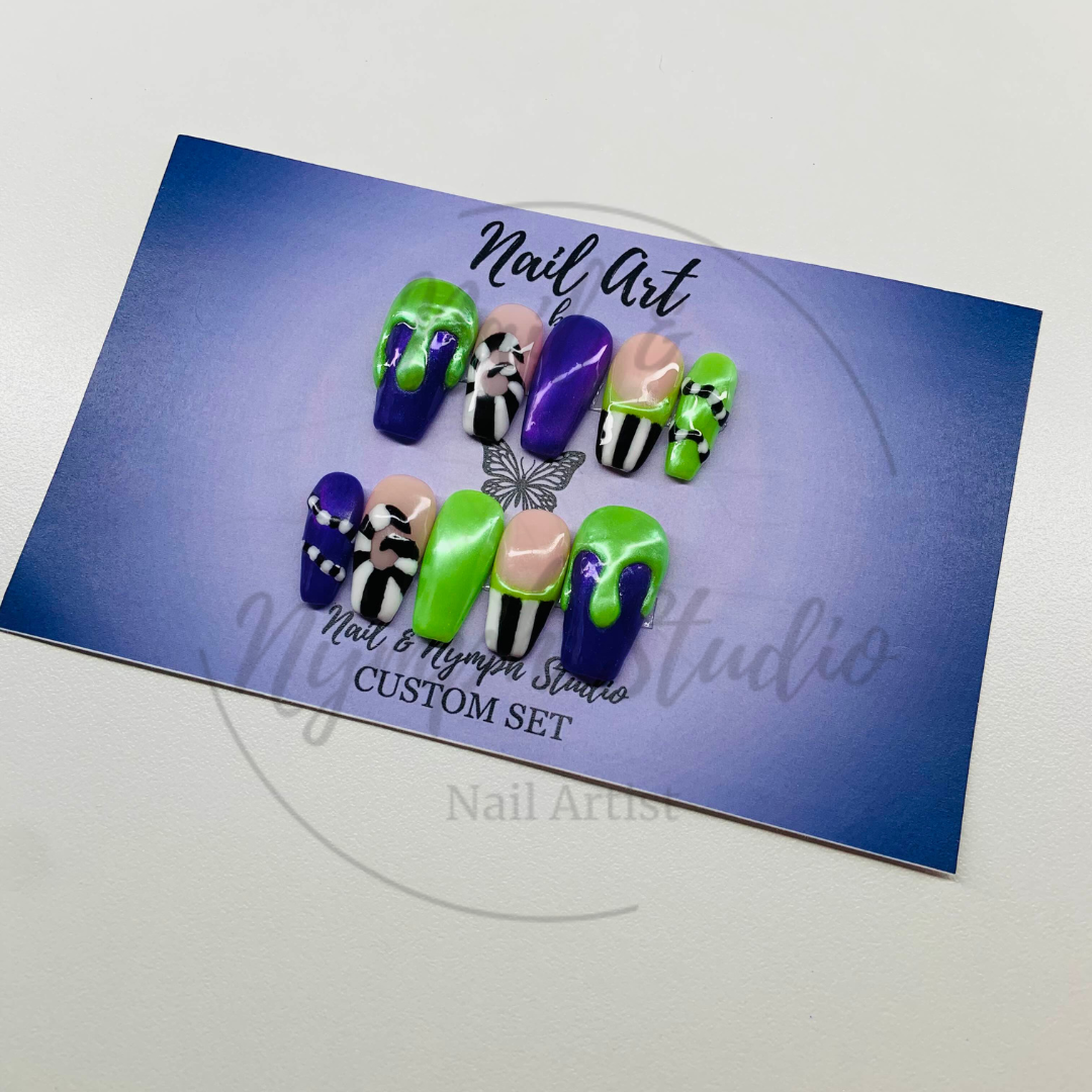 Beetlejuice Press On Nails