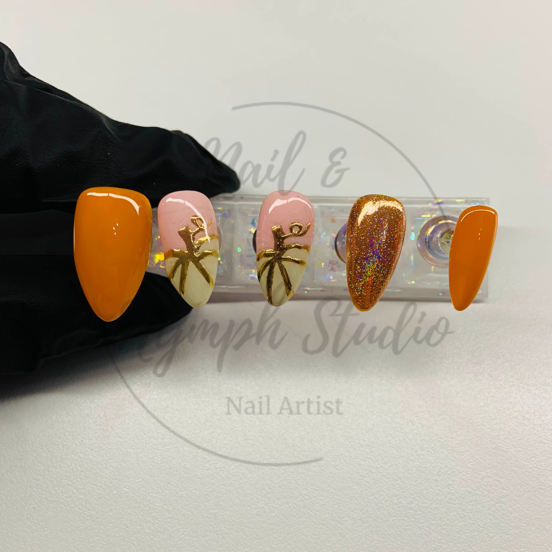 White Chocolate Pumpkin Spice Press On Nails