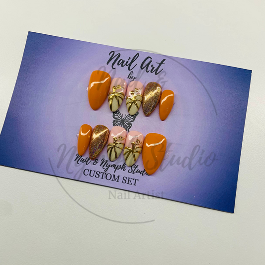 White Chocolate Pumpkin Spice Press On Nails