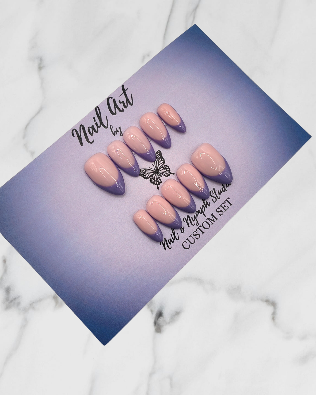 Lilac French Tips Press On Nails
