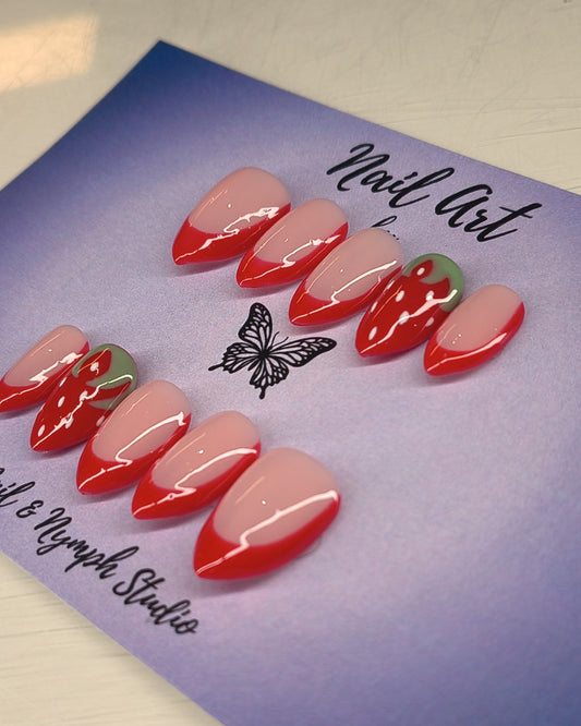 Strawberry Picking Press On Nails